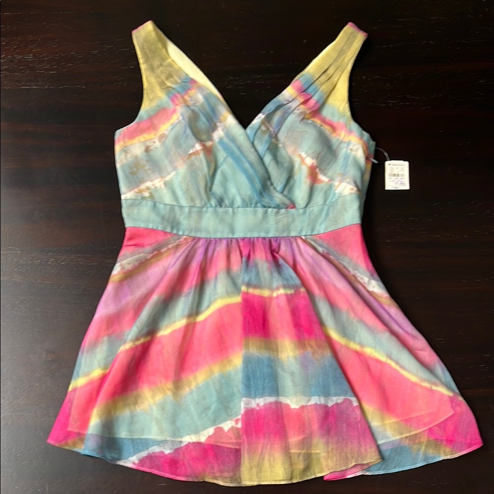 Neiman Marcus Colorful Sleeveless Top